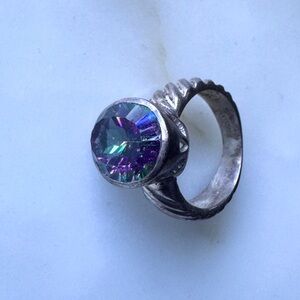 India Sterling Silver Ring with Amethyst
